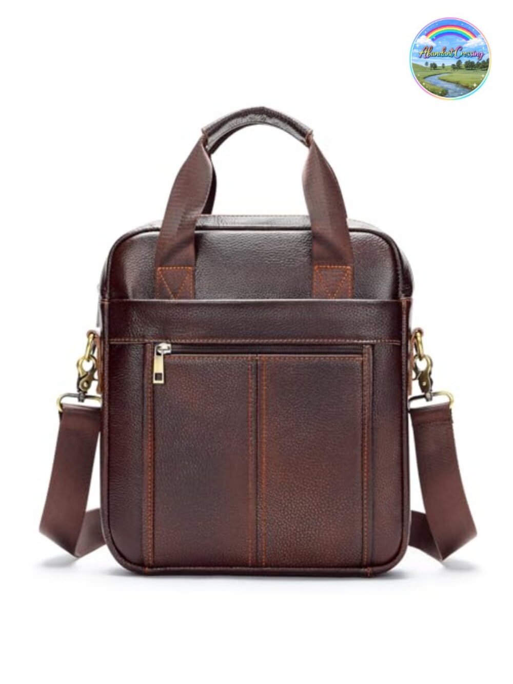 Genuine Leather Messenger Bag Adjustable Crossbody Sling